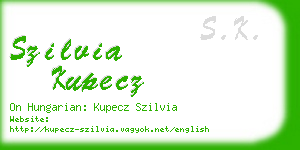 szilvia kupecz business card